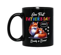 Tazze Di Caffè Daddy And Baby Fox Ceramica Mugs,Moderne,Multicolore,Tazza In Ceramica Per Festa Della Mamma Festa Papà 330Ml