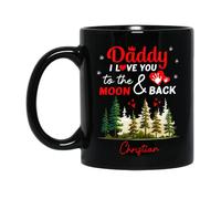 Tazze Di Caffè Daddy I Love You To The Moon And Back Tazzine Da Caffè,Particolari,Multicolore,Tazza In Ceramica Per Ufficio Festa Festa Della Mamma 330Ml