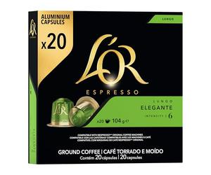 Tazze di caffè | L'OR | Bicchiere Lungo Elegante Advantage Pack 20 pezzi | Totalmente Peso 104 grammi