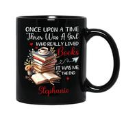 Tazze Di Caffè Once Upon A Time There Was A Girl Loved Books Tazzine Da Caffè,Stampata,Multicolore,Tazza Da Caffe Per Festa Uomo Compleanno 330Ml