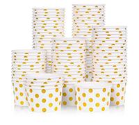 Tazze di carta per gelato - 100 conteggi 255,1 oz ciotole da dessert usa e getta per cibi caldi o freddi, 255,1 once per feste per sunae, yogurt congelato, zuppa, pois in lamina d'oro