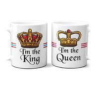 Tazze di Coppia Lui e Lei, Re e Regina, Queen e King - Corone, Idee Regalo San Valentino, Anniversario, per Lui Lei, Colazione