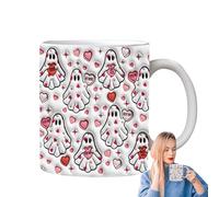 Tazze di Halloween | Coppe Autunno | in ceramica con disegno fantasma e manico Capacità 35cl per bevande unisex regalo per tè compleanno
