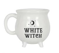 Tazze di Halloween, Witches Brew, Calderone Mug - Tazza da caffè in ceramica con disegno strega per tè, cioccolata calda, bevanda mattutina (bianco)