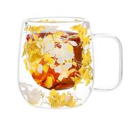 Tazze di isolate doppie tazze 'isolamento termico del secco | Tazze da tè isolate a doppio strato, tazza di tè di vetro trasparente con la maniglia 250ml per l'acqua delle bevande del