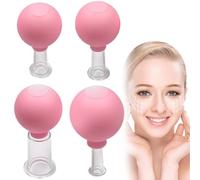 Tazze di massaggi facciali, coppettatura del viso set 4 pezzi in silicone aspirazione aspirazione coppa per coppetti per le tazze di sollevamento della pelle set di coppettazione del viso portatile