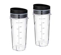 Tazze di ricambio da 16 once, compatibili con Ninja, QB3001SS, adatte al frullatore personale compatto, con coperchi, confezione da 2