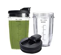 Tazze di ricambio da 500 ml, compatibili con il frullatore Ninja Nutri BN401, SS101, BN400, BN800, BN801, con coperchio aggiornato e sigillo, comode da bere direttamente. (confezione da 2)