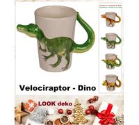 4-DINO-TASSEN-TRINKBECHER-KINDERTASSEN-DINOSAURIER-3D-15x8cm-300ml T-Rex-Co