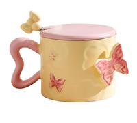 Tazze farfalle, tazza di farfalle, Ceramica belle tazze da tè, 12 oz con bevande al coperchio per la vita familiare Family Cafe Restaurant Hotel