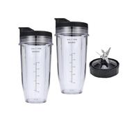 Tazze For Frullatore Da 24 Once E Tazze Di Ricambio Con 7 Alette Con Coperchi A Beccuccio E A Tenuta, Compatibili Con Ninja, For BN401, BN400, BN801, BN800