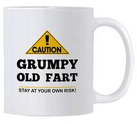 Tazze Gag Grumpy Old Men Caution Old Fart Resistenti Tazze Da Caffè Statement Tazza In Porcellana Per Latte Caffe Moglie