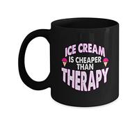 Tazze Ice Cream Is Cheaper Than Therapy Tazze Da Cappuccino 330Ml | Tazze da Caffe Ceramica Antimacchia Tazza Colazione per Natale Eventi Appartamento