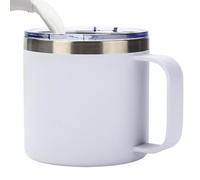 Tazze in acciaio inossidabile con maniglie, da caffè con coperchio,Bicchieri impilabili isolati | da caffè alla da 12 oz, bicchieri anti-fuoriuscite per campeggio, lavoro e casa