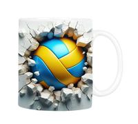 Tazze in ceramica da pallavolo 3D - Tazza sportiva rubata, tasa per bevande in ceramica 11oz | Tazza da caffè a tema pallavolo, divertente porta bevande per il latte, tè, regalo per