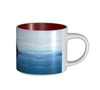 Tazze in ceramica di grande capacità, con stampa di squalo, perfette per caffetterie, design elegante con comoda maniglia a C