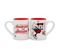 Tazze In Ceramica Disney Mickey E Minnie Mouse "Celebra La Stagione" | Set Di 2