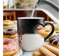 Tazze In Ceramica Magic Che Cambia Colore A Forma Di Cuore | Tazze Da Caffè Con Manico A Forma Di Cuore Dal Design Termocromico Magic Reveal,per Regali Di San Valentin-o, Natale E Festa Della Mamma