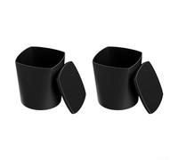 Tazze in silicone per friggitrice ad aria, portatile, in silicone, con coperchio, per friggitrici ad aria, forno a microonde, patatine, snack, cottura resistente al calore, colore nero