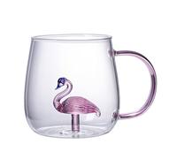 Tazze in vetro carine | Tazza animale in vetro borosilicato trasparente da 380 ml | Bicchieri da bere dei cartoni animati resistenti al calore per bevande fredde e calde, ideali per le ba