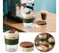 Tazze in vetro nero con coperchio e cannuccia, tazza da caffè in vetro da 470 ml, riutilizzabile, con custodia in silicone sensibile alla temperatura e cannuccia in silicone, tazza da caffè freddo per