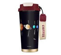 Tazze isolate in acciaio inox con stampa di Giove Saturno del sistema solare, tazze da caffè a doppia parete, tazza da viaggio per casa e ufficio