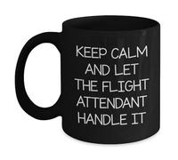 Tazze Keep Calm And Let The Flight Attendant Handle It Tazza Da Tè 330Ml | Mug Ceramica Antimacchia Tazza Colazione per Feste Ufficio Amic