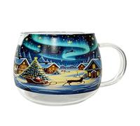 Tazze natalizie, 300 ml, da caffè, tè, trasparente, in resistente al calore, per cacao, latte, vino, latte, acqua, divertente stoviglie stagionali per la casa