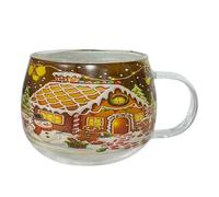 Tazze natalizie, 300 ml, da caffè, tè, trasparente, in resistente al calore, per cacao, latte, vino, latte, acqua, divertente stoviglie stagionali per la casa