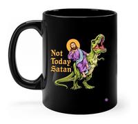 Tazze Not Today Satan Jesus Riding Dinosaur T Rex Sarcastic Moderne Tazze Caffe Statement Tazza Da Tè Per Thè Moglie Quotidiano