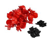 Tazze per Acqua per Polli, Tazze per Acqua per Polli Abbeveratoio per Polli Abbeveratoio per Pollame Rosso Forniture per Animali Domestici 20 Pezzi Mangiatoia per Acqua per Polli