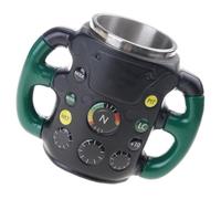 Tazze per auto da corsa in acciaio antiruggine resistenti calore con design del volante Strato interno in resina per bevande calde Regalo perfetto per le formule 1 Tazze termiche a tema in acciaio