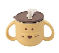 Tazze per Bambini con Cannucce, Tazze Isolate in Acciaio Inossidabile a Doppia Parete con Cannucce e Coperchi, Bicchiere per Bambini a Prova di Versamento con Doppio Manico,