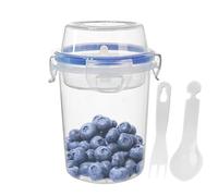 Tazze Per Parfait Yogurt - Contenitore A Doppio Strato Da 14 Cm, Contenitore Ermetico Portatile Per Insalata E Alimenti Per Bambini, Tazze Con Coperchio In PP Riutilizzabili, Porta Pranzo A Prova