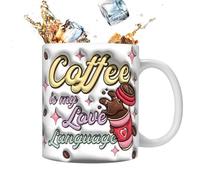 Tazze per parole, tazza con parole - Tazze in ceramica a tema caffè da 350 ml | Tazza da latte per la colazione per caffè, tè, cioccolata calda, tazza da tè per lavoro, cucina domestica