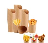 Tazze per Patatine Fritte,50 Pz 12oz Bicchieri di Cartone Scatole di Patatine Fritte,Tazze di Carta Kraft Holder Contenitori per Patatine Fritte Contenitori per Sfoglia,Gelato,Cialda