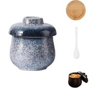 Tazze per Uova Coddler in Ceramica con Coperchi, Servizio da Tavolo in Porcellana per Cottura a Vapore, Zuppa, Budino (C)