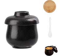 Tazze per Uova Coddler in Ceramica con Coperchi, Servizio da Tavolo in Porcellana per Cottura a Vapore, Zuppa, Budino (A)