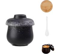 Tazze per Uova Coddler in Ceramica con Coperchi, Servizio da Tavolo in Porcellana per Cottura a Vapore, Zuppa, Budino (B)