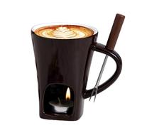 Tazze personali per sciogliere il formaggio, con forchetta, candela in ceramica, 400 ml, tazze in ceramica per sciogliere il cioccolato, per candela soimmer per vacanze, casa, riunioni