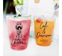 Tazze personalizzate per ricevimenti di nozze con cane, tazze personalizzate infrangibili, 350 ml, decorazione moderna per matrimoni, cocktail d'autore, feste di fidanzamento, ricevimenti, tazze