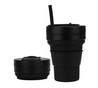Tazze pieghevoli da viaggio 350 ml tazza in silicone pieghevole con cannuccia, tazza da caffè riutilizzabile a prova di perdite