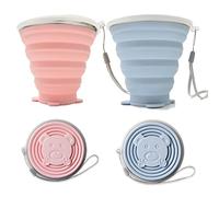 Tazze pieghevoli in silicone per viaggiare, tazza da viaggio pieghevole da viaggio, tazza da campeggio pieghevole con coperchio, riutilizzabile espandibile per viaggi, campeggio, escursionismo, grande capacità 320 ml
