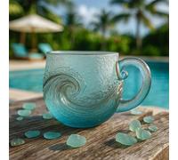 Tazze Wave In Bicchiere Marino | Tazze Per Bere Ispirata Al Mare, Unica Fatta A Mano, Da 12 Once | Design Artistico A Onde, Bicchieri Artigianali Ispirati Ai , Presenti Per Gli Amanti Degli Oceani