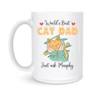 Tazze World'S Best Cat Dad With Cute 330Ml Tazze Da Caffè Con Manico Classica Tazza Per Donna Ragazze Cappuccino