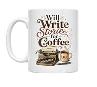 Tazzes Will Write Stories For Coffee Tazzina Espresso 330Ml | Tazza da Caffe Ceramica Graffi Tazza da tè per Uomo Donna Feste