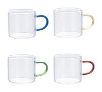 Tazzina caffè 90 ml manico color in vetro borosilicato