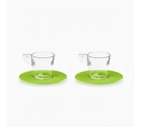 TAZZINA CAFFE' VETRO CON PIATTINO VERDE MELA OMADA EATPOP SET DA 2 PZ