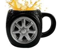 Tazzina da caffè 3D per pneumatici - 300 ml antiscivolo e isolata, divertente design della per bevande calde e fredde, materiale in ceramica resistente, presa comoda, resistente agli spruzzi