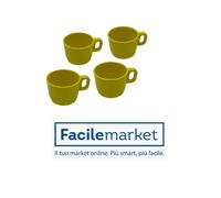 Tazzina da Caffè Colore Giallo in Melamina Made in Italy Set da 4